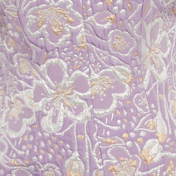 Rotate Birger Christensen Purple Floral Jacquard Mini Dress M - Picture 3 of 6